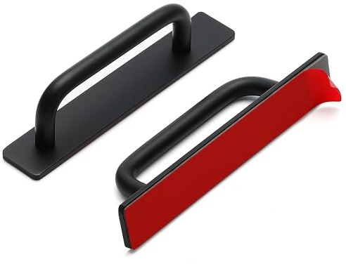 2 Pack Adhesive Handles Self Stick Instant Cabinet Handles 5.83, Black