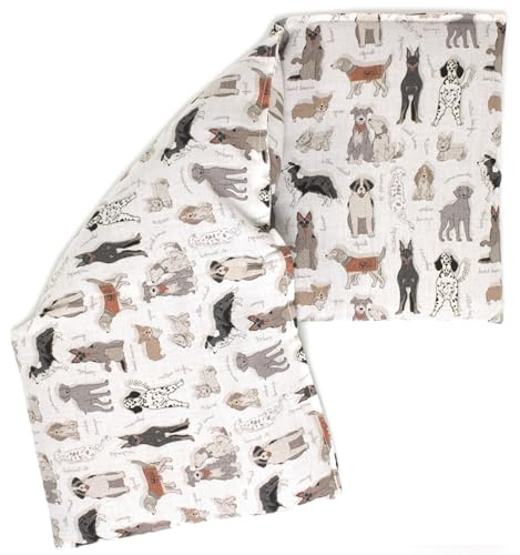 Giraffenland Leinsamenkissen 20x50cm 3-Kammer - Bio Stoff Liebe Hunde - 2in1 Wärmekissen und Kältekissen für Mikrowelle, Backofen, Gefrierfach