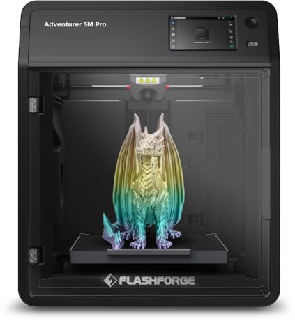 FLASHFORGE Adventurer 5M Pro 3D Printer, 600mm/s Max High-Speed 3D Printers with Auto Leveling, Dual Air Filtration System, Remote Camera Monitoring, Automatic Shutdown, 50dB Silent Printing