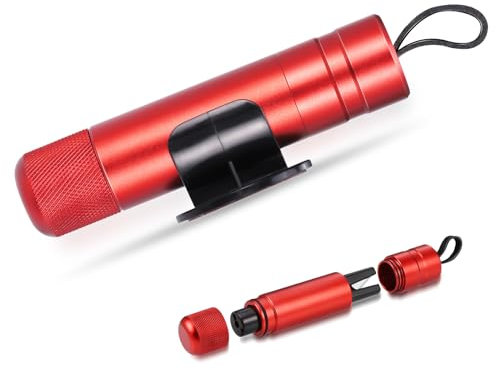 Fentar Notfallhammer Auto mit Gurtschneider, Kompakter Tragbarer Nothammer Auto, Mechanische Feder Glasbrecher Auto Essentials, Upgrade Multifunktional Gurtschneider Notfallhammer (Rot)