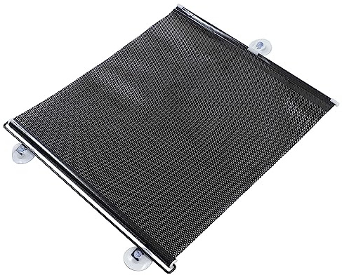 LIFKOME Cortina Parasol para Balcón Ventosas de PVC Negra, Persiana Enrollable Ligera para Ventanas de Techo y Puertas Francesas Protección Solar