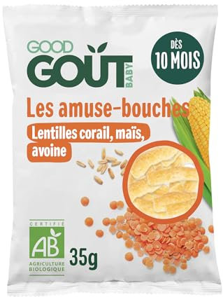 GOOD GOÛT - Amuse-bouches - Snack bébé - Dès 10 Mois - Texture légère et fondante - Sans gluten - Format nomade