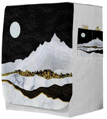 Highdi 3D Housse de Protection pour Machine à Laver, Chargement Frontal Housse à La Poussière avec Ouverture Frontale (Capacité S 6~7,5kg,Japonais 5)