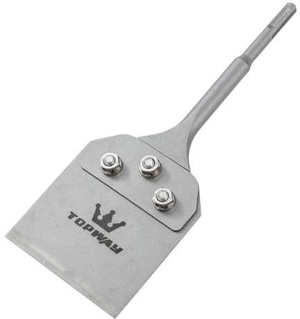 TOPWAY SDS Plus Scalpello per Piastrelle 4 Pollici (250mm x 100mm) Raschietto per Pavimenti, Scalpello a Spatola per Rimozione di Piastrelle, Tappeti, Linoleum 121115