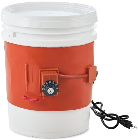 VEVOR Calentador de Tambor 800 W Manta Calefactora de Tambor de 5 galones Ancho 200 mm Termostato Ajustable 30-150 °C Cinturón Calefactor de Tambor de Grasa de Silicona Alta Eficiencia, Naranja
