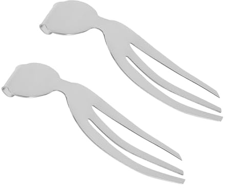 TOPBATHY Salad Hands Fork Set 2Pcs Stainless Steel Lightweight Salad Servers for Home Picnic Camping Food Serving Utensils
