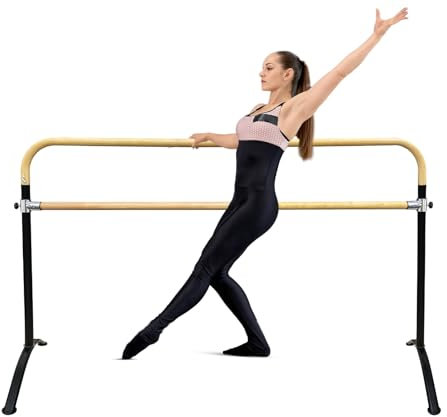 Artan Balance Ballettstange für Zuhause oder Studio, 1,8 m, doppelt, gebogene Form, höhenverstellbare Ballettstange, ideal für Stretch, Pilates, Tanz, aktives Training, Kinder und Erwachsene, Schwarz