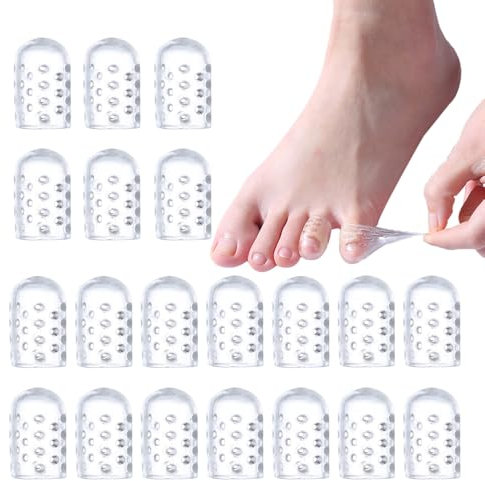 TRKETK 20 Piezas Protector Dedos Pie Silicona Transpirable Protectores de Dedos con Agujeros Transpirables Previene Callos Ampollas y Alivio Del Dolor De Fricción y Mucho Más para Hombres y Mujeres