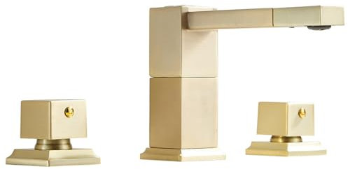 Bad Armatur Waschbecken Gold Gebürstet 360° Drehbar Waschtischarmatur mit Schlauch,Gebürstetes Gold