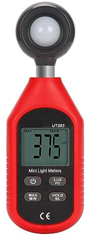 HPHPH Luxmetro Portatile, Luxmetro Digitale 383BT Mini Misuratore di Luce Apparecchiatura di Prova Ambientale Illuminometro Portatile,Piante Acquario Luce Tester