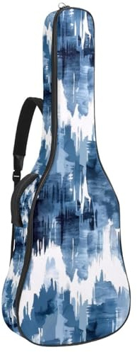 Gitarrentasche in voller Größe, wasserdichte Gitarren-Abdeckung, Tragetasche für akustische klassische E-Gitarren, bunte Libellen, Wildblumen, Kräuter, botanisches Muster, Mehrfarbig 04, 42.9x16.9x4.7
