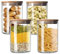 MEETOZ 1000ml Set of 4 Glass Jars with Bamboo Lids,High Borosilicate Glass Transparent Airtight Food Storage Tank,Large Capacity Kitchen Food Containers for Spices,Coffee Beans,Oatmeal