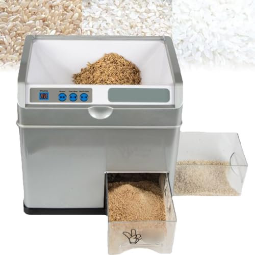 YYLHJW Automatic Rice Milling Hulling Machine, Wheat Cereals Peeling Sheller, 500W Rice Husker Sheller Grinder, Brown Rice/Germ Rice Sheller for Home Kitchen
