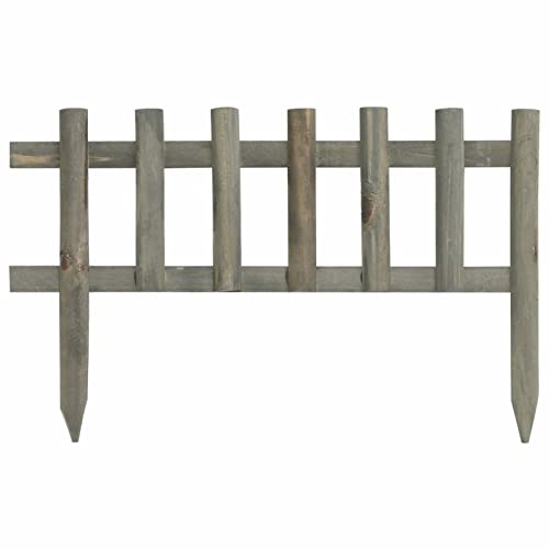 Gecheer Bordure de Jardin 10 pièces Bois de Sapin 4,4 m, Fleur Plante Bordure de Pelouse, Clôture de Jardin, Décoration pour Aménagement, Terrasse, Extérieur