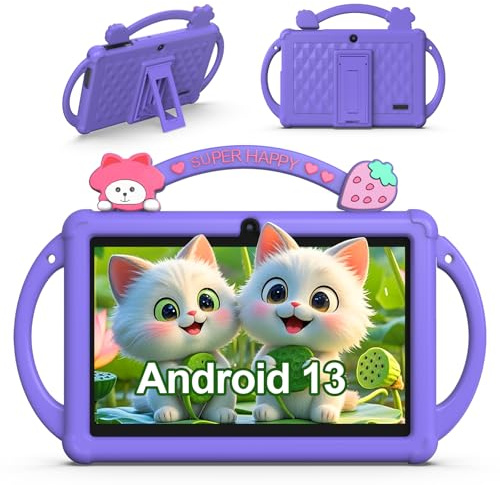 BAKEN Kids Tablet for Kids 7 Inch, Android 13 Tablets, 2GB RAM+32GB ROM (Expand to 1TB), Parental Control, Kids Software Pre-Installed, Dual Camera, Android Learning Tablet with Proof Case (Blue)