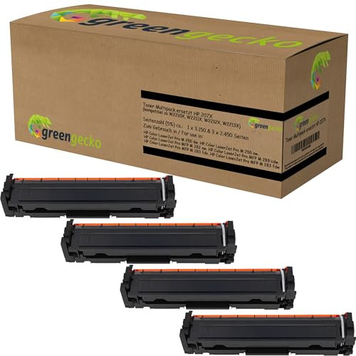 XL Toner ersetzen HP 207X für HP Color Laserjet Pro M255dw M255dn Color Laserjet Pro MFP M 282nw 283cdw 283fdn 283fdw (4er Multipack schwarz, Cyan, Magenta, gelb) mit Chip