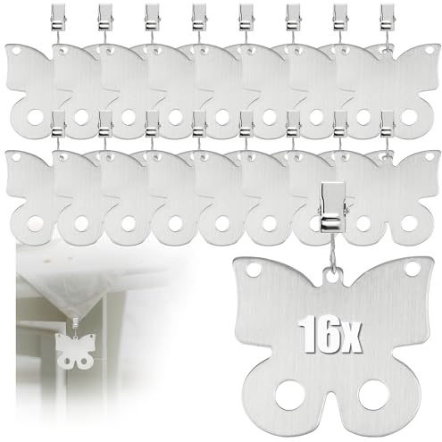 com-four® 16x Tischdeckenbeschwerer, Tischtuchgewichte aus rostfreiem | Tischtuchklammer - schwere Tischdeckenklammern