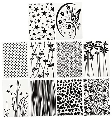 Artibetter 10stücke Kunststoff Prägevorlage Prägefolder Für Scrapbooking Fotoalbum Dekoration Ordner Mit Mustern Für DIY Karten Basteln