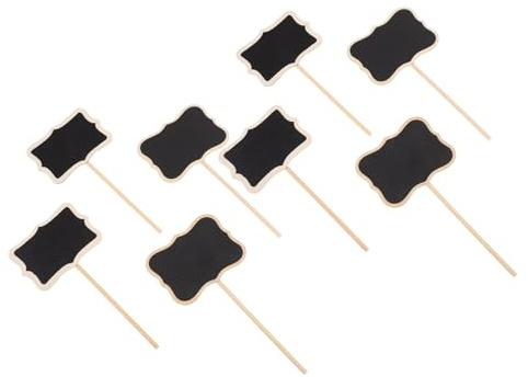 VICASKY 20pcs Mini Wooden Chalkboard Plant Markers Garden Chalkboards Erasable Toppers for Home Random Style