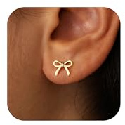 JIAOGE Easter Gifts for Kids Teens Girls - Bow Earrings for Girls Gold Studs Earrings for Women Gold Earring for Women Hypoallergenic Earring Gift for Girl Gift for Teen Girl Gifts Trendy Stuff