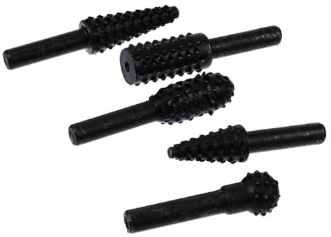 Ciieeo Juego De Limas Rotatorias Para Taladro Accesorio De Lima Rotatoria Eléctrica Para Tallar Madera y Metal 5 Piezas Negras Uso Industrial y Bricolaje