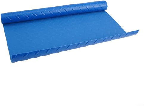 YJDOORPLAY Swimming Pool Ladder Mat Protective Non-Slip Rubber Step Pad for Above Ground Pools Inground Pool Equipment Safety Mat with Wave Pattern Blue(90 * 40cm)