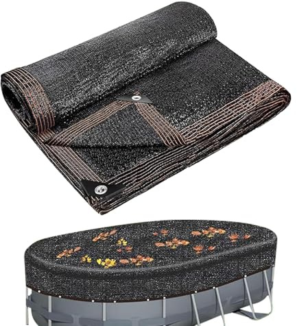 Ovale Pool-Laubnetzabdeckung 400 x 800 cm – Winter-Schwimmbad-Mesh-Abdeckung – langlebige Laubschutzdecke – ideal für ovale Pools, um Blätter und Schmutz zu verhindern