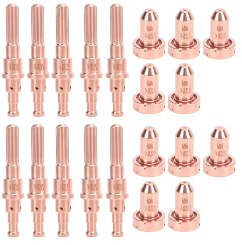 Jeu de 10 Pointeau et Électrode pour Torche Plasma, Consommables en Laiton 60A, Compatible SL60 SL100 - Performance Stable, Haute Durabilité, Découpe Métaux Polyvalente