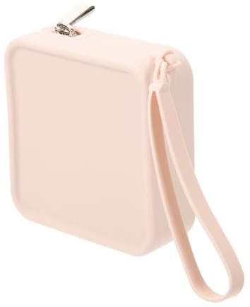 FONDOTIN Bolsa Compacta para Compresas y Tampones de Silicona con Pulsera Diseño Suave y Duradero para Adolescentes Estuche Portátil Femenino Color Blanco