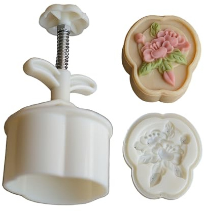 Stampi per dolci a forma di fiore di pesca e luna, stampi per dolci, per biscotti e dolci, per feste di metà autunno, facili da pulire