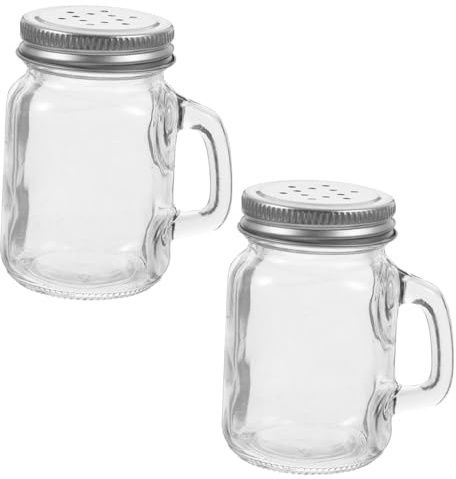 DOITOOL Set de 2 Botellas para Especias de Vidrio y Aluminio, Saleros y Pimenteros de 120ml Ideales para Cocina y Almacenamiento