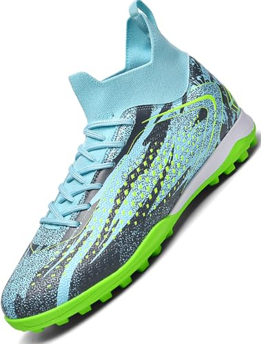 Donbest Botas de Fútbol Niño Zapatos de Fútbol Altos para Césped Artificial Natural e Indoor Zapatillas de Fútbol con Tacos Antideslizantes