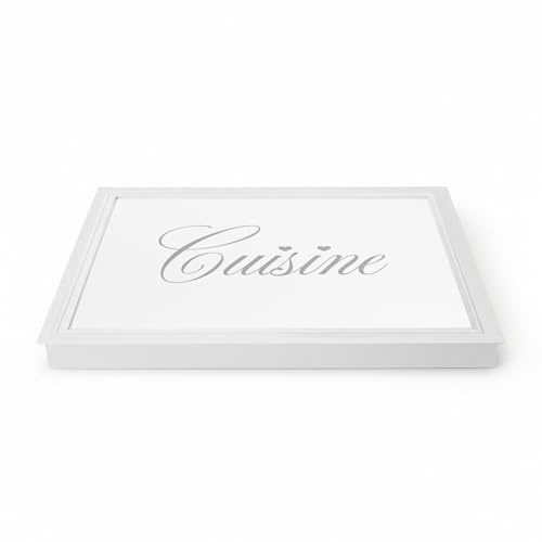 PARAMAISON Copripiano Cucina per Induzione e Gas 55x65 cm | Legno Simply Bianco | Coperchio Protettivo Piano Cottura 4 Fuochi in Pezzo Unico