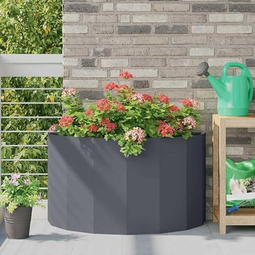Eleganz Pflanzkübel aus Stahl Anthrazit 90x45x50 cm - Großer Pflanzcontainer für Garten, Terrasse oder Balkon - Robust & Wetterfest