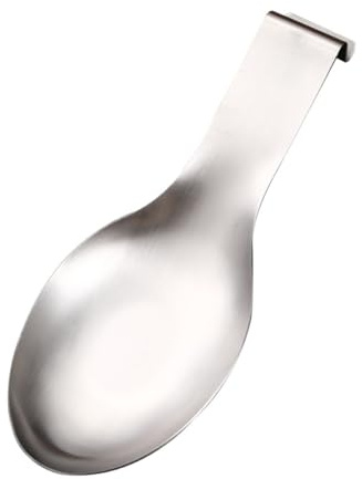 NUOBESTY Almohadilla de Apoyo para Cucharas de Acero Inoxidable, Resistente al Calor, Tamaño Mediano, Reposaespátulas Multifuncional para Cocina, Soporte para Utensilios en Restaurantes