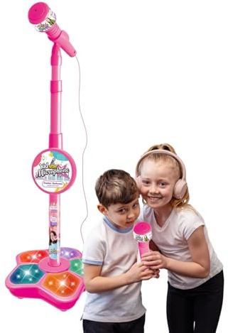 Karaoke-Maschine für Kinder – Garantiert eine Lange Lebensdauer, Karaoke-Maschine mit Einstellbarer Höhe | Robuste und langlebige Kinder-Gesangsspielsets mit Licht Geburtsta
