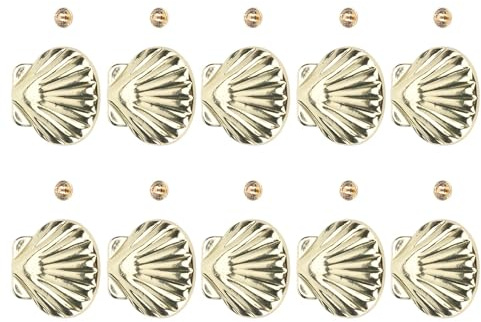 Tnfeeon Juego de Remaches Artesanales con Remaches de Concha Dorada, Sujetadores Metálicos Decorativos para Cinturones, Bolsos, Zapatos con Diseño de Rosca Segura de Tamaño de 1,3 Pulgadas, Ideal