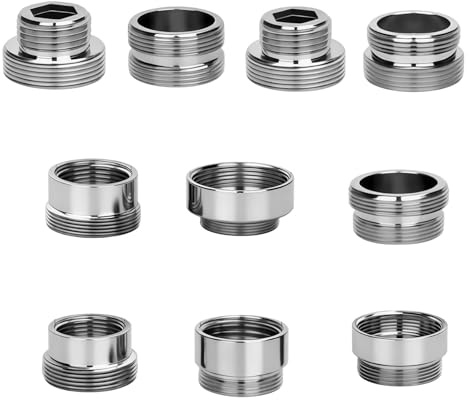10 Pcs Faucet Adapter Kit, Faucet Adaptor for Kitchen Bathroom Sink Water | M16 to M22, M18 to M22, M20 to M22, M22 to M22, M24 to M22 Male Thread, Tap Adapter for Kitchen Sink Tap Aerator Connector