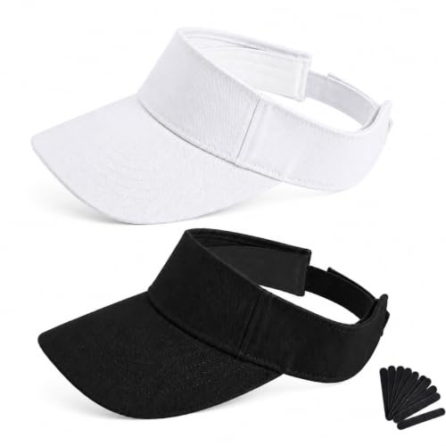 Bzojbmei 2 Pack Kids Visor Lightweight Quick Dry Breathable Sun Hat Kids for Boys Girls 4-10 Years Old Sun Visor Hat Golf Tennis Camping Fishing Running Cycling Outdoor Sports Travel