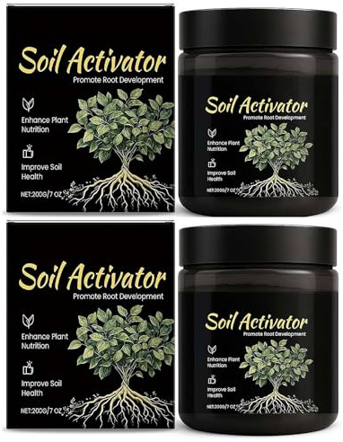 Soil Activator For Plants, 200g Soil Pro Activator Enhances Microbial Activity, Enhance Growth for Vegetables, Used for Lawn, Garden, Backyard, Farm, Courtyard, Balcony, Terrace (2 Pack)