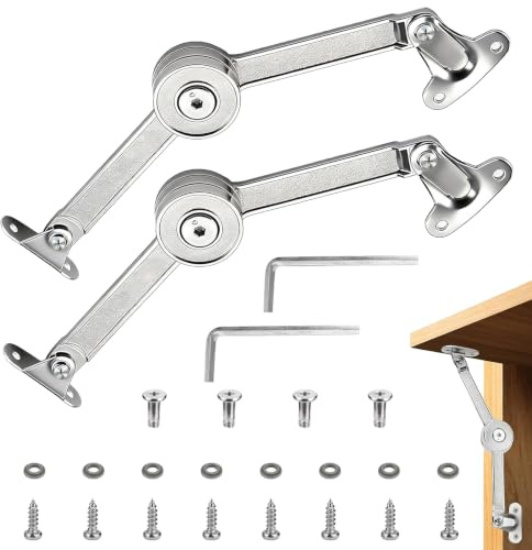 2 unidades de herrajes para tapa, bisagras, soporte para tapa, bisagra de cierre suave, con tornillos y llave Allen, para puerta de cocina, baúl y puerta de armario