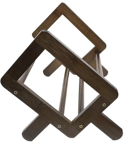 ifundom Kompaktes Bambus Bücherregal im Retro Stil mit Vielseitigem Design Schreibtischablage und Organizer für Wohnzimmer oder Büro zur Platzsparenden Aufbewahrung