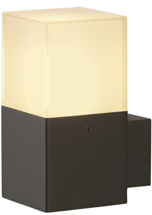 SLV Außen-Wandleuchte GRAFIT | Outdoor Wand-Leuchte, Wandlampe aussen, Terassen-Beleuchtung, Garten-Lampe | hochwertige Aluminium/Kunststoff-Aussenleuchte, 12 x 8.5 x 17 cm