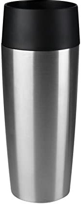Emsa 513351 Travel Mug Bicchiere Termico con Chiusura Quick Press, Acciaio, Nero, 0.1x0.1x0.1 cm