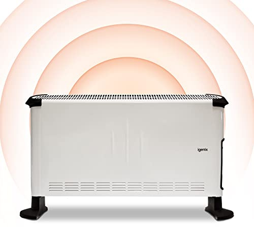 Igenix IG5300 Portable Electric Low Energy Convector Heater with Adjustable Thermostat and Overheat Protection, Freestanding, Ideal for Home or Office, 3000 W, Thermostat