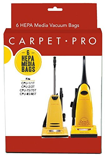 Carpet Pro 6pk HEPA Bags fits CPU1, CPU2, CPU75 & CPU85