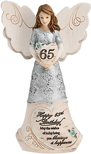Pavilion - 50th Birthday - 6 Angel Holding 50th Heart,Beige/Silver