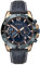 Sekonda Men's Rose Gold 45mm Chronograph Quartz Watch with Blue Textured Dial and Date Display Genuine Leather Strap 50m Water Resistant 2 Year Warranty