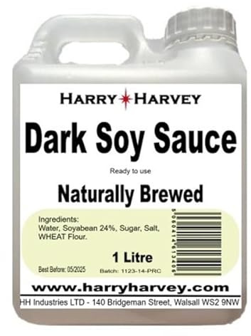 Harry Harvey 1L de sauce soja, porcelaine foncée de qualité supérieure, pour nourriture chinoise asiatique, nouilles de riz, chow mein, poulet, bœuf, porc