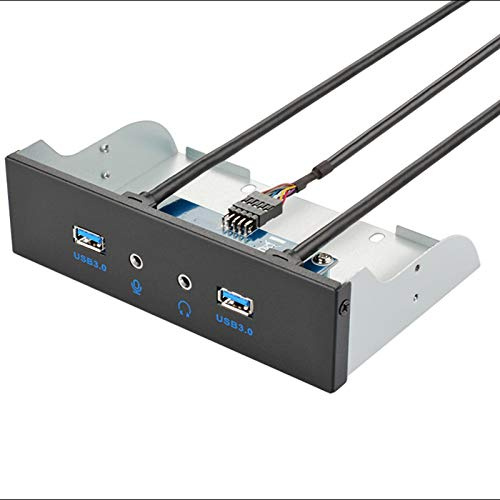 Unidad óptica de 5.25 pulgadas con panel frontal USB con 2 puertos USB 3.0, 1 salida de audio, 1 puerto de micrófono, entrada de conector de 20 pines
